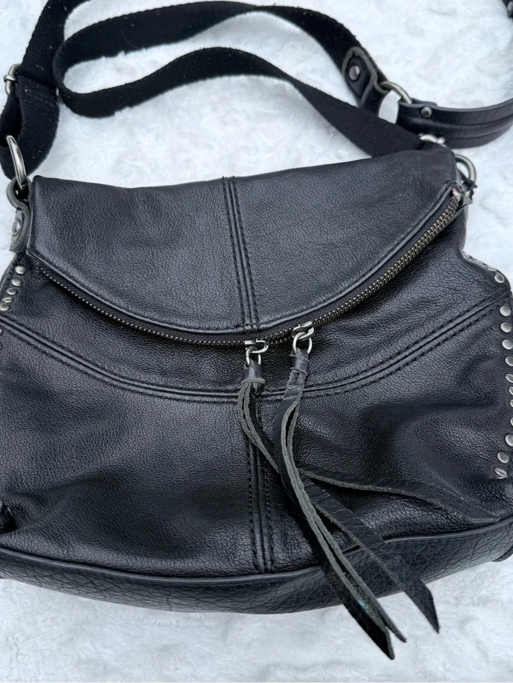 The SAK Black Leather Studded Crossbody Bag - Women
